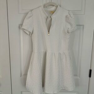 Trendy White Textured Dress